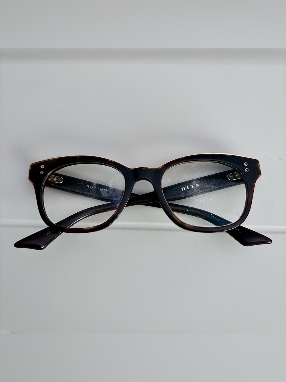 DITA Rhythm DRX-3039-B Dark Tortoise Gold Square Eyeglasses Frames 50mm